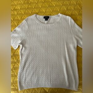 Brooks Brothers women cable knit short sleeve sweater